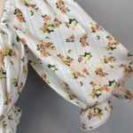 For Love & Lemons Lola Pointelle Crop Top Size L White Floral Short Puff Sleeve Photo 3