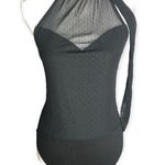 Forever 21  Plus Sweetheart High Neck Swish Dot Mesh Bodysuit Photo 0