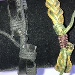 Lot of 2 Black Green Mens Womens Boho Braided Adjustable Bracelets Photo 3