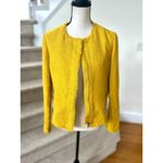 Massimo Dutti  Mustard Yellow Boucle Tweed Fringe Blazer Photo 2
