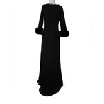 David Meister  fox fur trim cuff black gown sz 8 Photo 1