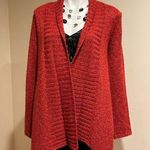 Habitat Habit’s Clothes To Live In Bright Orange Red Chunky Knit Oversized Cardigan Sz S Photo 0