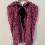 Topshop  ChiffonFloral Print Tie Front Puff Shoulder Long Sleeve Blouse Size‎ 4 Photo 1