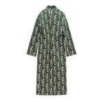 ZARA NWOT WOMAN'S PAISLEY PRINTED MIDI DRESS GREEN/MULTICOLOR XS BLOGGERS FAVE Photo 7