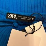 ZARA  Turquoise Ribbed Puff Sleeve Crop Top Photo 9