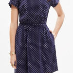 Madewell Polka Dot Pleated Retro Dainty Coastal Americana Cotton Mini Dress 8 Photo 0