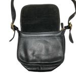 Coach Vintage Patricia Saddle Flap Bag Black Leather Crossbody Messenger 9951 Photo 4