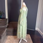 Green Long Sleeve Prom Party Dress Embroidered Flowers & Butterflies Size 12 Green Photo 5