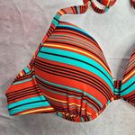 Xhilaration  Red Blue Stripe Padded String Hook Wired Bikini Top Swimwear Medium Photo 4