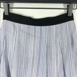 Anthropologie Seek the Label Pleated Academia Pinstripes Striped Belted Wrap Mini Skirt Photo 4
