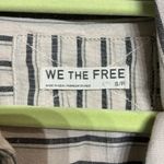 Free People  Ivory Striped Christopher Linen Shirt Oversized Sz S NWT Photo 4