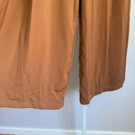 Tronjori XXL Wide Leg Pleated Culottes Cropped Pants Brown Career Casual Photo 2