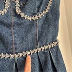 Self Portrait  Crystal Diamante Embellished Denim Mini Dress Photo 5
