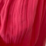 RHODE Harper Smocked Off‎ Shoulder Puff Sleeve Hot Pink Midi Dress Gauze Cotton Photo 5