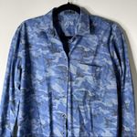 ATM blue boyfriend camo camouflage button front shirt size‎ small oversized Photo 3