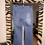 SheIn PETITE High Waist Raw Hem Flare Leg Jeans Photo 5