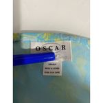 Oscar de la Renta Vtg Skirt 100% Silk Y2K Floral Ruffle Hem Women 16 Blue Green Photo 5