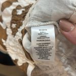 Magaschoni  100% Linen Cropped Sleeveless Top Smocked Hem Brown White XS Photo 3