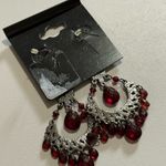 NWT Avenue Crimson and Silver Drop Earrings Red Photo 1