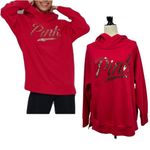 PINK - Victoria's Secret Victoria's Secret PINK Red Sequin hoodie Size M Photo 1