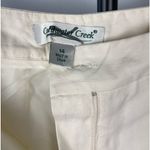 Coldwater Creek  Ivory‎ Silk Linen Blend Cypress Fit Wide Leg Cuffed Pants Photo 11
