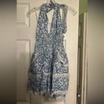 Olivaceous NWOT Blue and White Wallpaper Floral Halter Dress Size Medium Photo 4