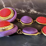 Funky Purple & Red Drop Earrings with a Blingy Twist Photo 0