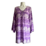 Margaritaville Batik Lace Rayon Purple Swim Cover Up Tunic L Large Photo 1