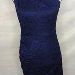 Sam Edelman Sam Edleman‎ Navy One Shoulder Lace Mini Dress Photo 0