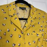 Modcloth  Yellow Daytime Dynamo Retro Button Up Floral Collared Top Size Small Photo 3