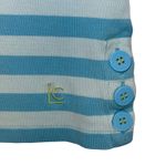 Liz Claiborne Striped Boat Neck 3/4 Sleeve Top 100% Cotton Preppy Classic Medium Photo 2