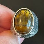 Casual Tiger eye stone S925 silver ring size 8.75 Photo 4
