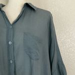 Free People  Best of Me Blue Button Down Hi-Low Hem Shirt, Size XS Photo 3