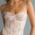 American Threads  Corset Top large lace floral festival Photo 0