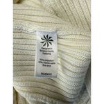 Athleta  Cream Ribbed Turtleneck‎ Sweater Curved Hem Cozy Knit Medium M Photo 4