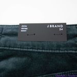 J Brand NEW Zion mid rise dark green velvet skinny pants in moorland, 24 Photo 15