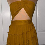 Free People  Yellow Mustard Endless Summer Hot Dang Mini Dress Size Medium NWOT Photo 0