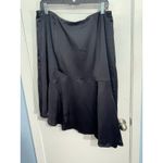 Y2K Scoop Skirt XL Black Satin Asymmetric Whimsygoth Cyber Skater Office Siren Photo 3