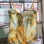 Pretty Little Thing Orange Tie Dye Print Structured Corset Top Women Size 4 Photo 3