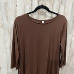 Zenana Premium Brown 3/4 Sleeve Comfy Maxi Dress Pockets Stretchy Photo 1
