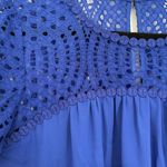 Lilly Pulitzer Amenna Shift Dress Royal Blue Mini Length Crochet Detail - Size 8 Photo 1