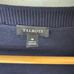 Talbots  Medium Navy Button Down Cotton‎ Blend Cardigan Hip Length Photo 2