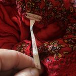 Free People  Dress Pennie Babydoll Mini Red Floral Chiffon Boho Open Back… Photo 9