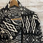 W by Worth Womens PS Cardigan Sweater Wool Blend Open Front Aztec Black & White Size undefined Photo 1
