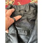 NYDA Black Leather Double Breasted Long Trench Coat Women's Size L Goth‎ Office Size L Photo 5