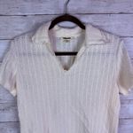 Madewell  Crochet-Knit V-Neck Sweater Tee Vintage Ivory Size Medium Photo 6