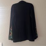 Diane Von Furstenberg  Cardigan Black Medium Embroidered Silk Assets w/shirt #108 Photo 6