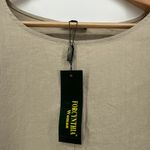 For Cynthia NEW NWT Woman Linen Tunic Top Beige Ruffle Sleeve Hem Size 1X Photo 2