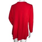 Chico's Shirt Woman Large Petite Red Gold Tone Grommets Jersey Knit Party Office Photo 3
