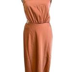 MINK PINK  FINLAY HALTER GOWN WITH SPLIT CLAY color, size Small NWT Photo 0